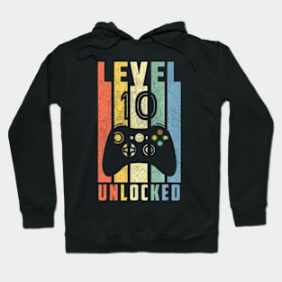 Level 10 Unlocked  10th Video Gamer Birthday Hoodie